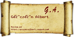 Góczán Albert névjegykártya