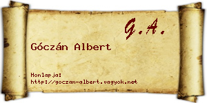 Góczán Albert névjegykártya