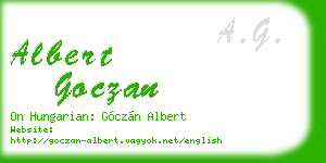 albert goczan business card