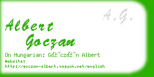 albert goczan business card